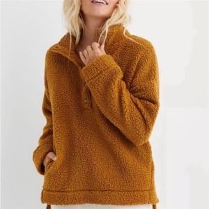 Aerie Cloud Sherpa Oversized Pullover Sweater  M